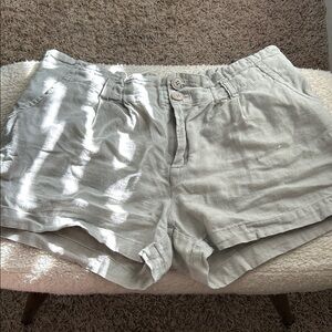 Beige Daytrip Linen Cargo Shorts